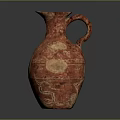 Handcrafted Red Clay Sculptural Carving Vase Featuring Intricate Patterns And Decorative Handle