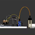 Electronic Experiment Setup With Breadboard Arduino Board Wires Components And Buzzer 3d model