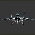 Sleek Blue Fighter Jet Model Featuring Detailed Design And Shiny Surface