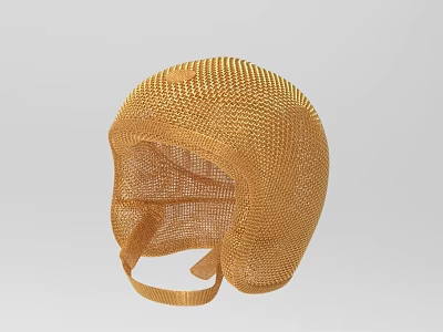 Lightweight Yellow Woven Mesh Hat With Adjustable Strap For Daily Wear 3d model