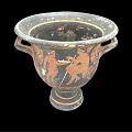Ancient Greek Terracotta Vase With Two Handles And Figural Scenes As Decorative Household Item