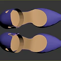 Blue High Heels With Stiletto Heels Ankle Straps And Orange Inner Lining