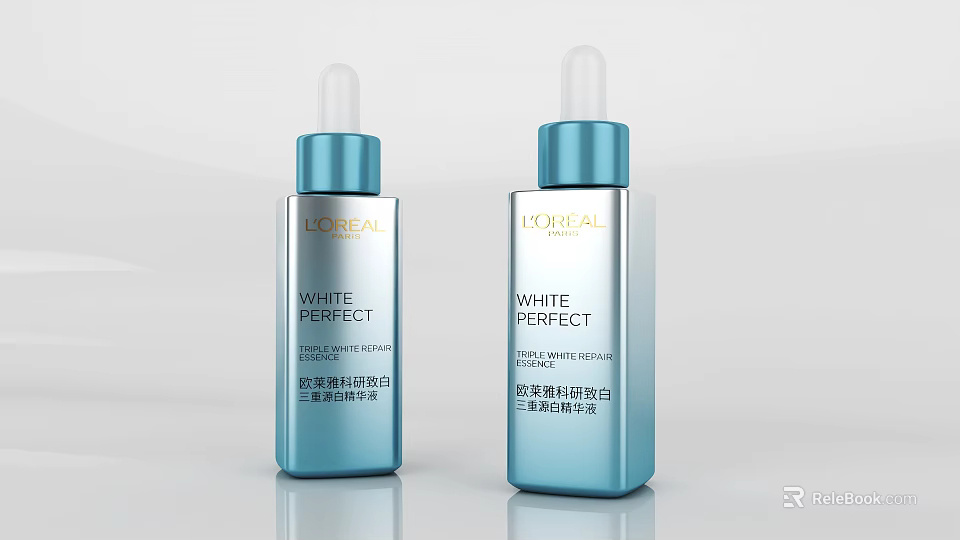 Loreal White Perfect Whitening Serum Blue Bottle Skincare Beauty Product 3d model 