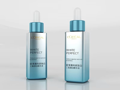 Loreal White Perfect Whitening Serum Blue Bottle Skincare Beauty Product 3d model