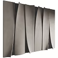 Modern Feature Wall Design With Curved Concrete Panels And Wave Pattern Texture