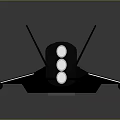 Dark Colored Futuristic Aircraft 3D Model Featuring Sleek Design Transparent Cockpit And Twin Engines