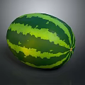 Fresh Watermelon with Green and Dark Striped Rind Juicy Sweet Summer Fruit
