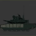 Military Green Armored Tank With Cannon Tracks And Antenna Design