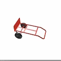 Red Heavy Duty Hand Cart With Black Wheels For Transport Purposes