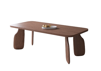 Modern Solid Wood Dining Table Desk Tea Table 3d model