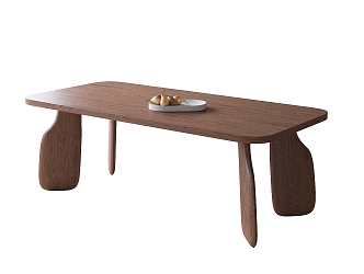 Modern Solid Wood Dining Table Desk Tea Table 3d model