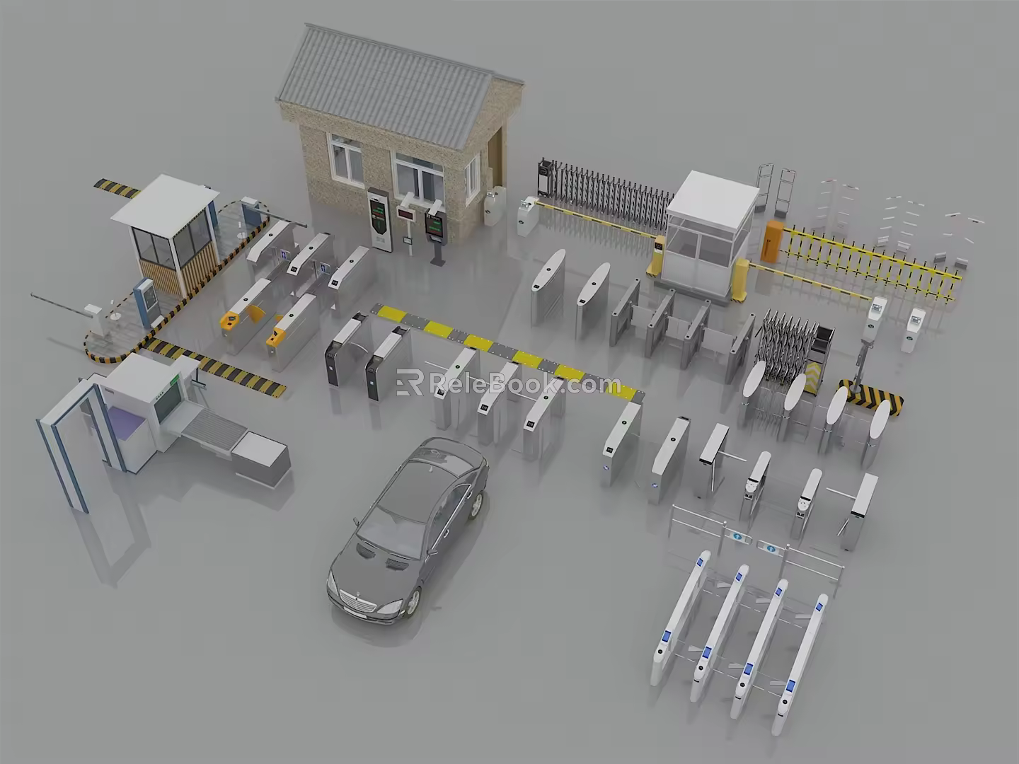 Modern gate access control machine 3d model
