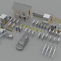 Modern gate access control machine 3d model