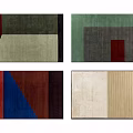 Modern Square Rugs with Color Block Patterns and Stylish Decorative Designs 3d model