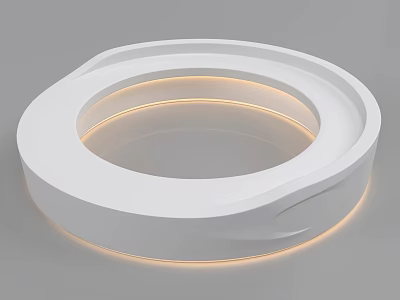 Modern Reception Desk With White Circular Design And Illuminated Lighting Features 3d model