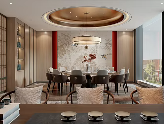 Modern large private room 3d model