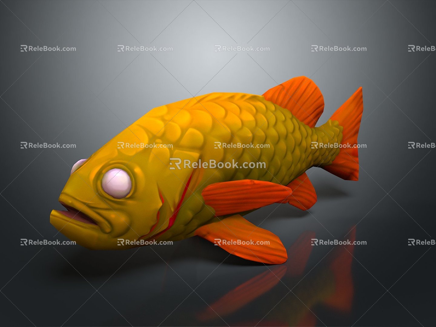 Catfish Carp Sturgeon Bass Freshwater Fish Various Carp Grass Carp Crucian Carp 3d model