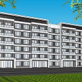 Modern Residential Building Simple Multi-storey Residence 3d model