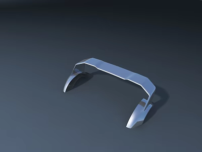 Commercial Airliner Silver Metal Curved Component Part For Aircraft Structure 3d model