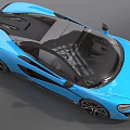 Blue McLaren Sports Car With Sleek Design Black Roof And Orange Brake Calipers