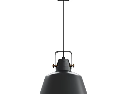 Modern Black Pendant Light With Minimalist Metal Frame And Hanging Design 3d model