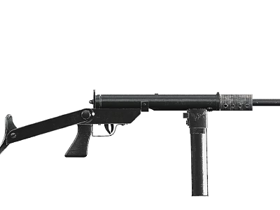 Classic Submachine Gun With Folding Stock Design 3d model Classic Submachine Gun With Folding Stock Design 3d model