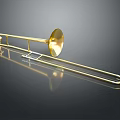 Shiny Golden Brass Trombone With Slide And Bell For Musical Performance