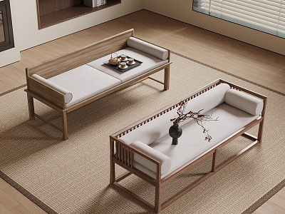 New Chinese Luohan Bed Luohan Collapse 3d model