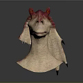 Game Movie Character With Red Horns Red Eyes And Wrinkled Neck