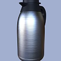 Stainless Steel Kitchen Thermos With Black Lid Handle And Brushed Finish Design