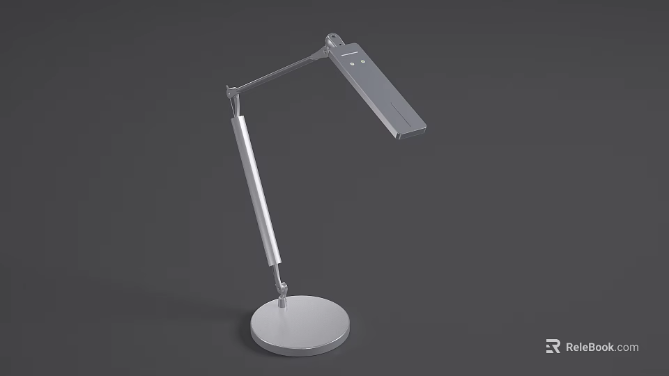 Minimalist Modern Desk Lamp With Adjustable Arm Slim Rectangular Shade And Metal Base 3d model 
