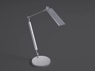 Minimalist Modern Desk Lamp With Adjustable Arm Slim Rectangular Shade And Metal Base 3d model