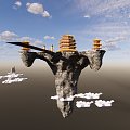 Sky Hanging Architecture Scenery Sky Ancient Architecture Clouds Clouds Mountain 3d model