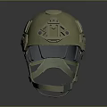Khaki Military Helmet With Adjustable Chin Strap And Side Functional Attachments Design