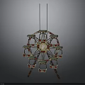 Colorful Ferris Wheel Model With Detailed Cabins And Metal Support Structure