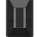Sleek Modern Elevator Interior Design With Metallic Panels And Smooth Walls 3d model