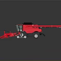 Red Agricultural Combine Harvester Farm Equipment With Front Header And Cab