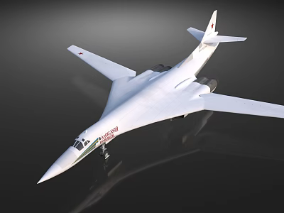 White Passenger Plane with Sharp Nose Swept Wings and Red Tail Logo 3d model