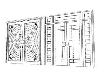 Jane Europe double door double door combination 3d model