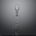 Silver Metal Keychain With Circular Top Connector And Hanging Strips