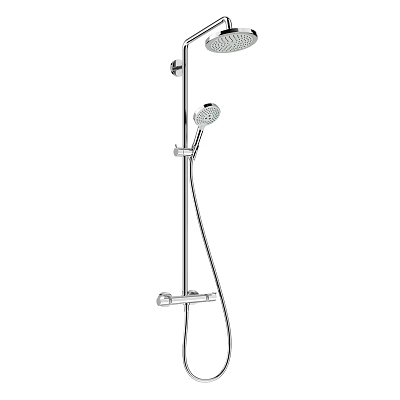Stainless Steel Shower System With Rain Head Handheld Spray And Slide Bar 3d model