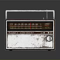Vintage Rusted Portable Radio With Retro Design Classic Tuning Dial And Handle
