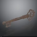Ornate Decorative Key With Intricate Carving Vintage Design And Metallic Finish