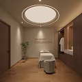 Elegant Modern Beauty Salon Interior With Warm Reception Counter And Comfortable Waiting Lounge Space