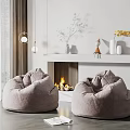 Modern Lazy Sofa Fabric Lazy Sofa 3d model