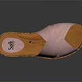 Light Pink Cross Strap Slippers with Satin Upper and Cork Sole Woven Trim