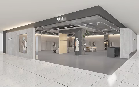 Women's clothing store industrial style women's clothing store 3d model