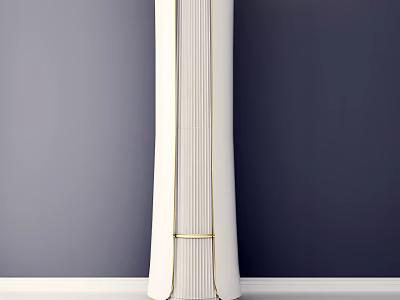 Modern Tower Air Conditioner Fan With White And Gold Sleek Vertical Design 3d model