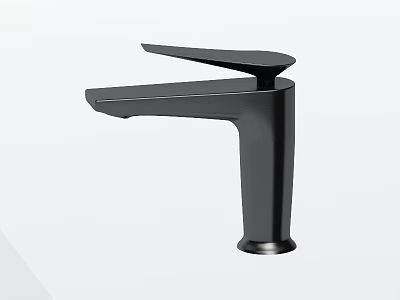 Sleek Modern Black Bathroom Faucet With Single Handle And Contemporary Design Style 3d model
