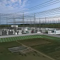 High Voltage Transmission Towers And Substation Facilities In Green Field Area